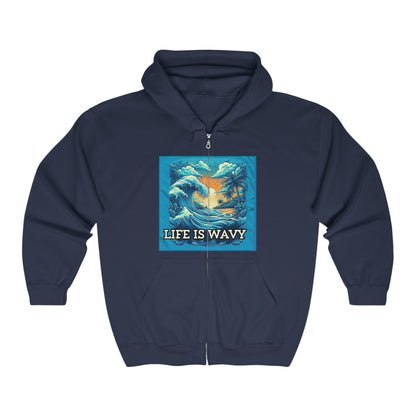 Life is Wavy Unisex Heavy Blend™ Full Zip Hooded Sweatshirt #LW3