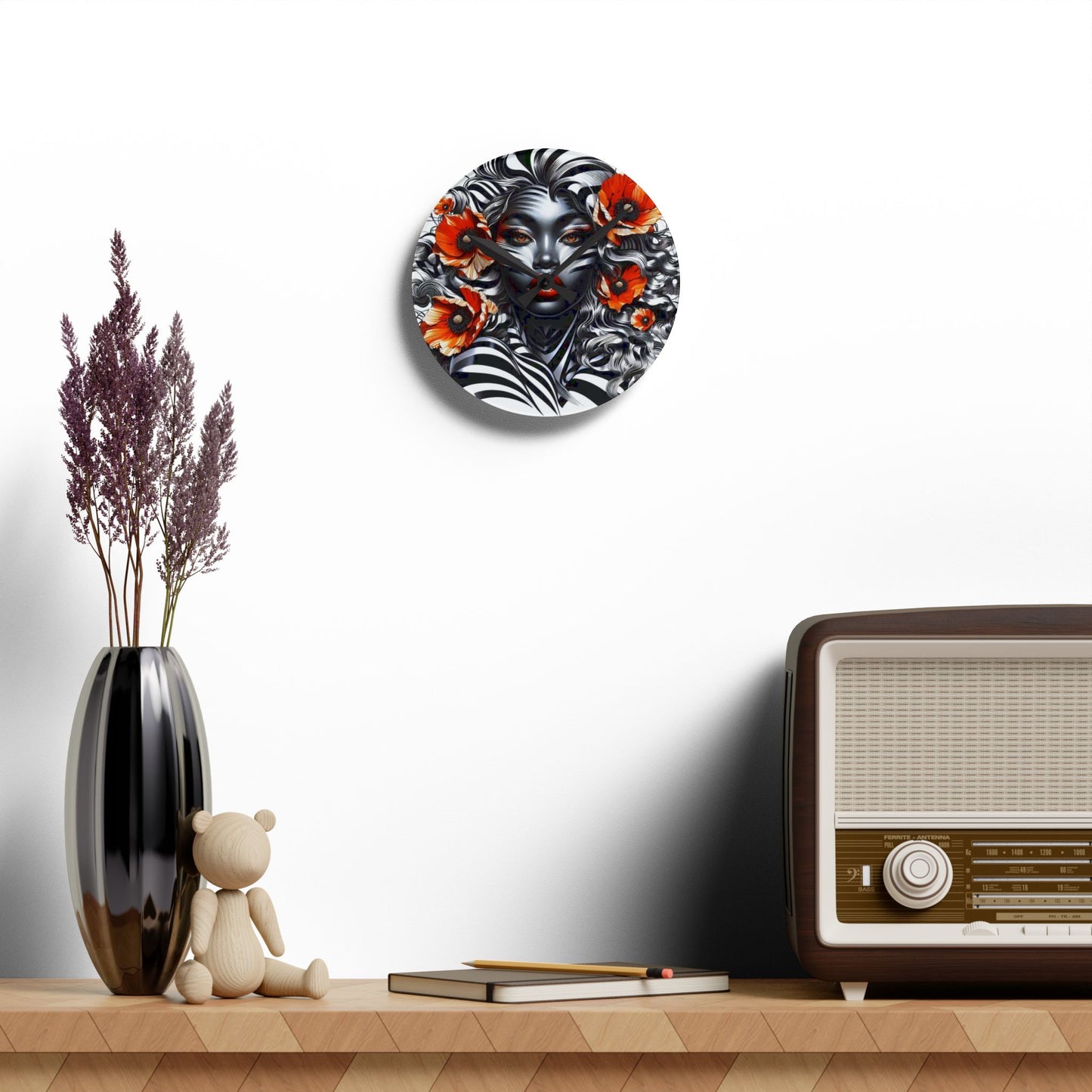 Zebra Fantasy Acrylic Wall Clock #ZF29