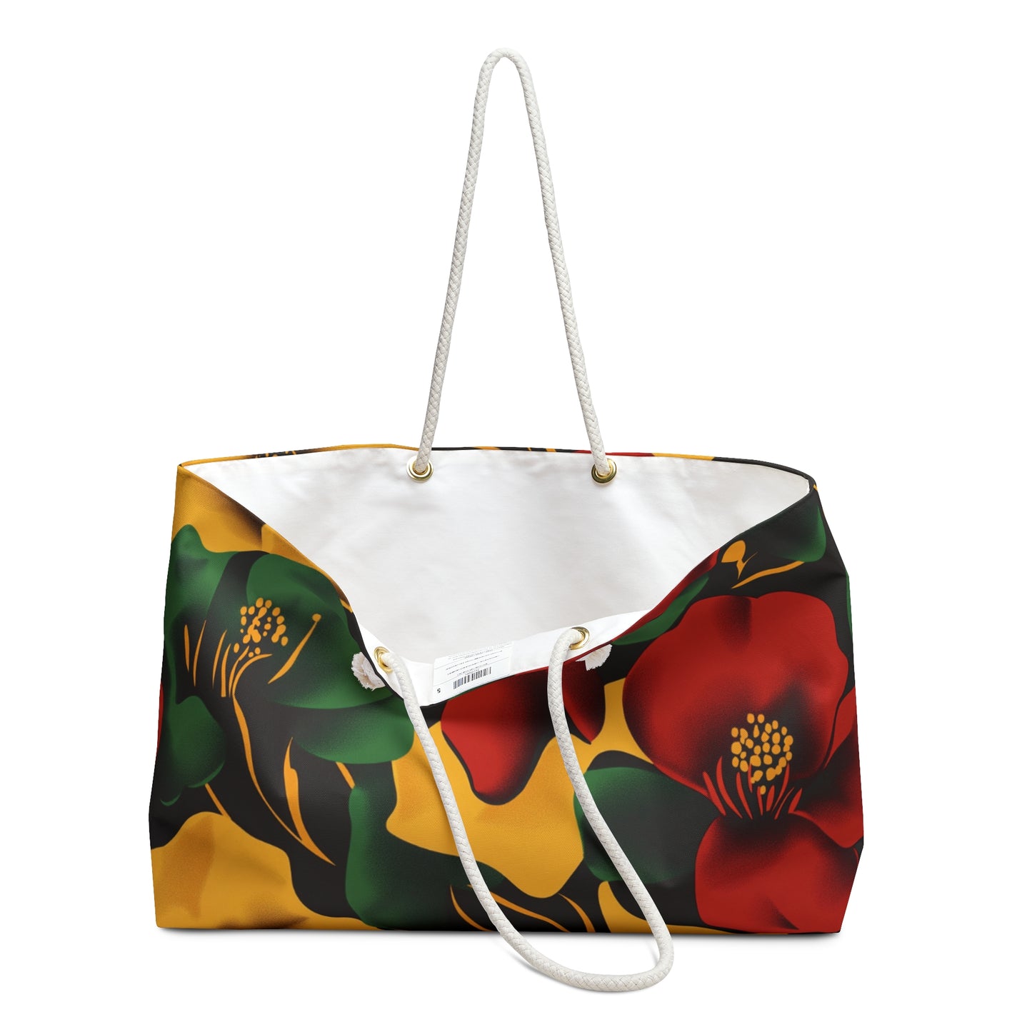 Vibrant Floral Weekender Bag Travel Tote Weekend Getaway Bag Beach Bag Reusable Shopping Bag Floral Pattern Carryall