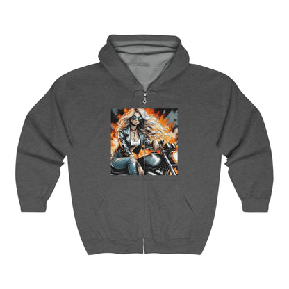 Born To Ride Unisex Heavy Blend™ Full Zip Hooded Sweatshirt #13MU