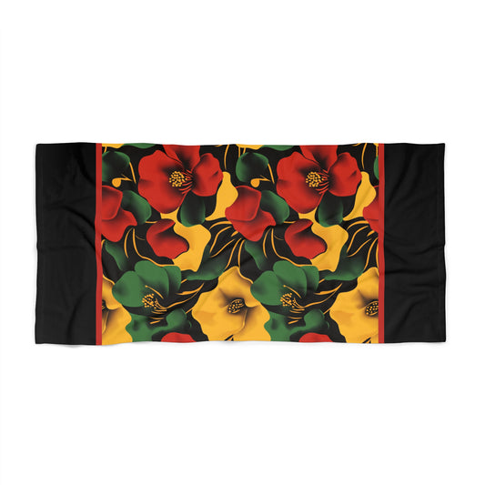 Vibrant Floral Beach Towel Tropical Summer Accessory Poolside Essential Gift for Beach Lovers Picnic Blanket