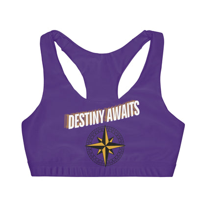 Destined For Greatness Girls' Double Lined Seamless Sports Bra (AOP) #1