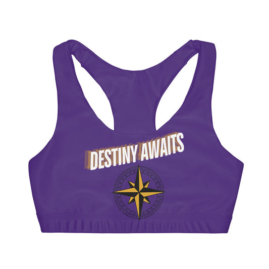 Destined For Greatness Girls' Double Lined Seamless Sports Bra (AOP) #1