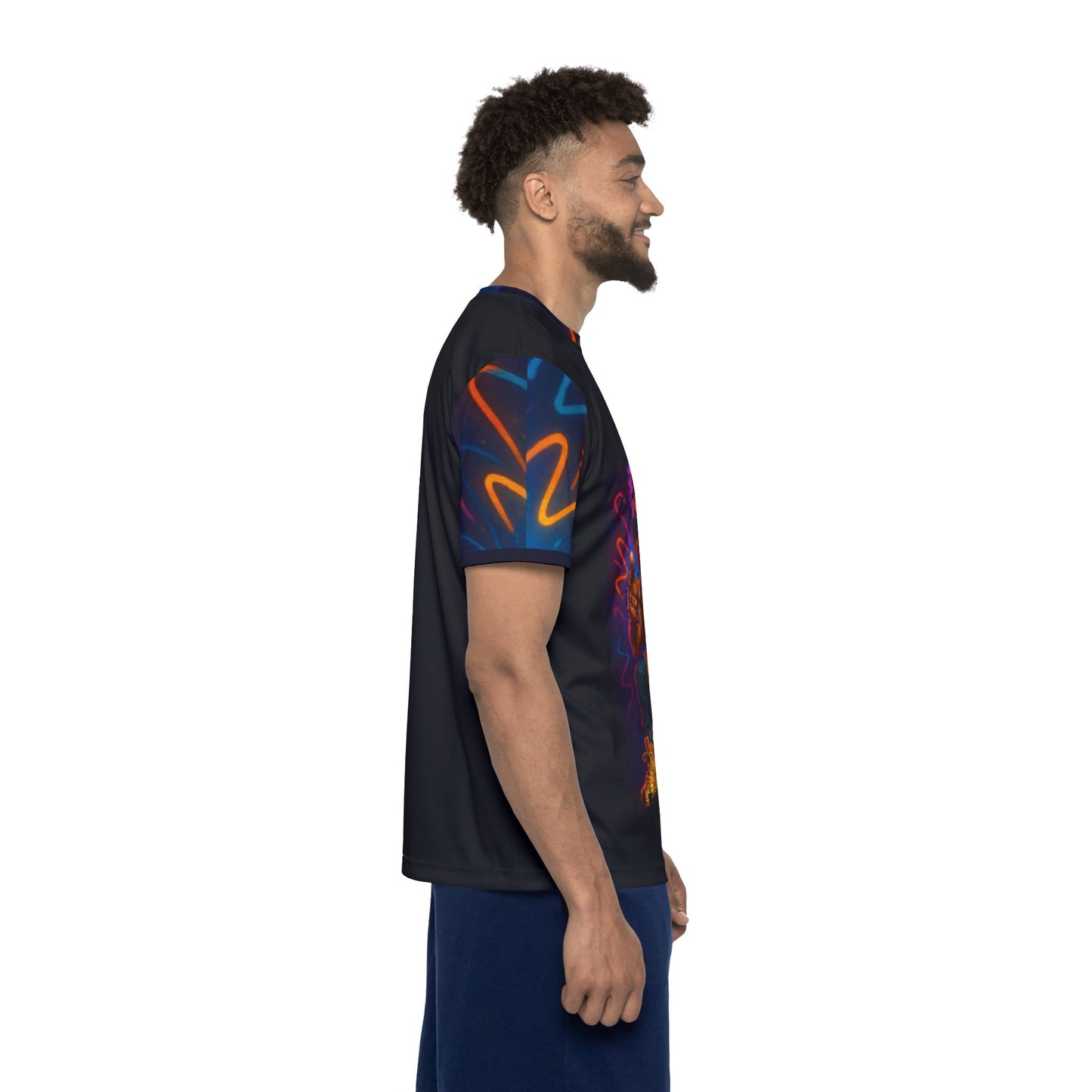 Vibrant Men's Sports Jersey – Retro Hip-Hop Style Tee