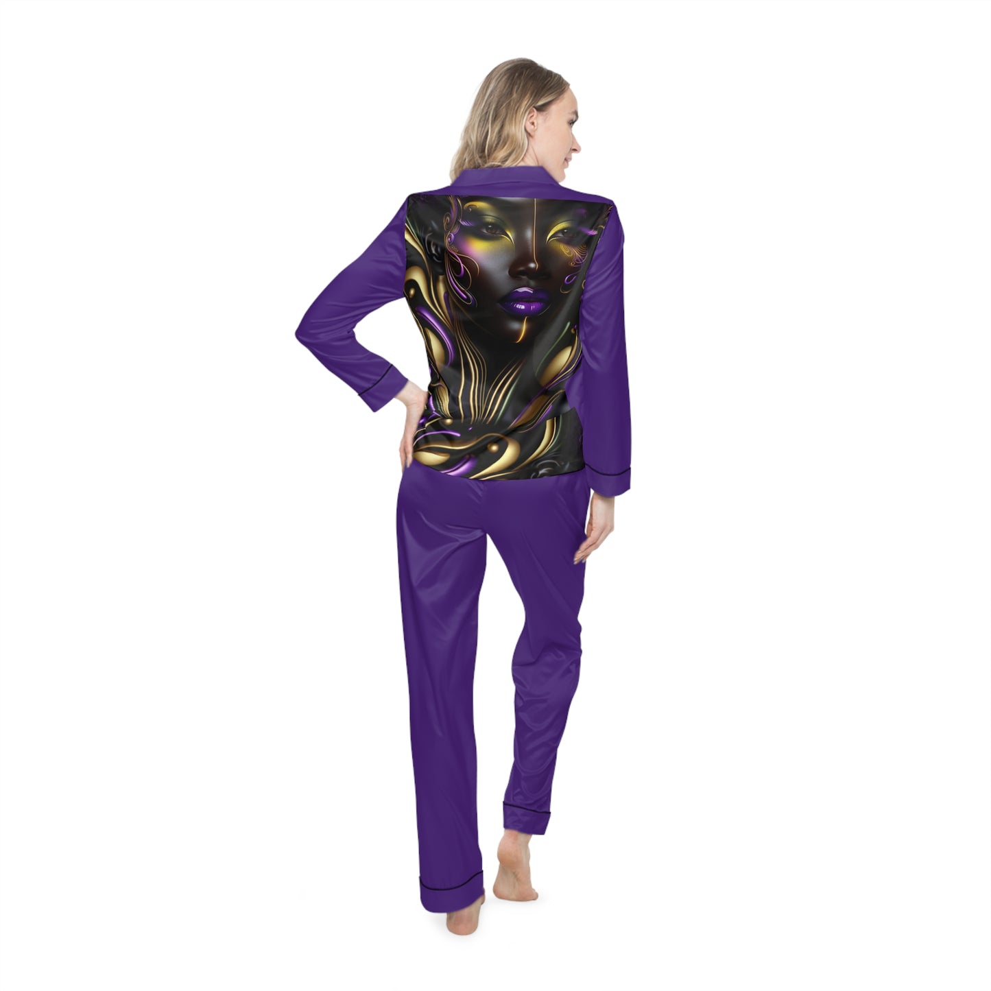 Purple Reign Women's Satin Pajamas (AOP) #PR5