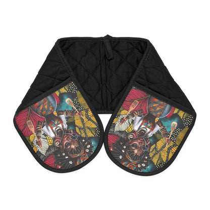 Ankara Print Oven Mitts, African Kitchen Decor, Afrocentric Cooking Accessory, Tribal Oven Gloves, Ethnic Cooking Gift
