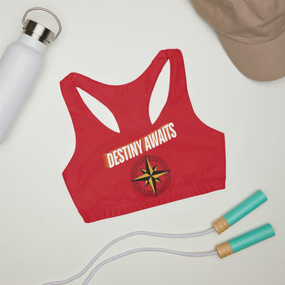 Destined For Greatness Girls' Double Lined Seamless Sports Bra (AOP) #1