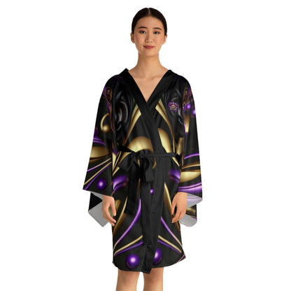 Purple Reign Long Sleeve Kimono Robe (AOP) #PR1