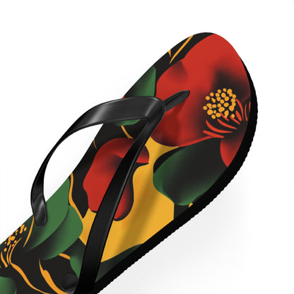 Tropical Floral Flip Flops | Beach Sandals for Summer Vibes Vacation Footwear Gift for Her Pool Party Shoes Comfortable Beachwear