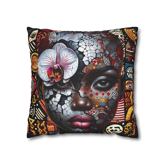 Cracked Beauty Spun Polyester Square Pillowcase #CB1