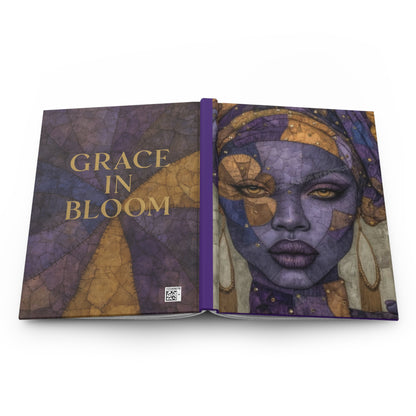 Empowerment and Afrocentric Hardcover Journal Matte, Grace In Bloom Design, Notebook, Diary, Sketchbook, Gift for Writers, Stationery