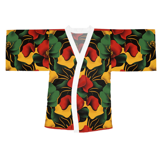 Floral Long Sleeve Kimono Robe - Cozy Loungewear Perfect for Relaxation Spa Days Gift for Her Summer Nights Unique Fashion