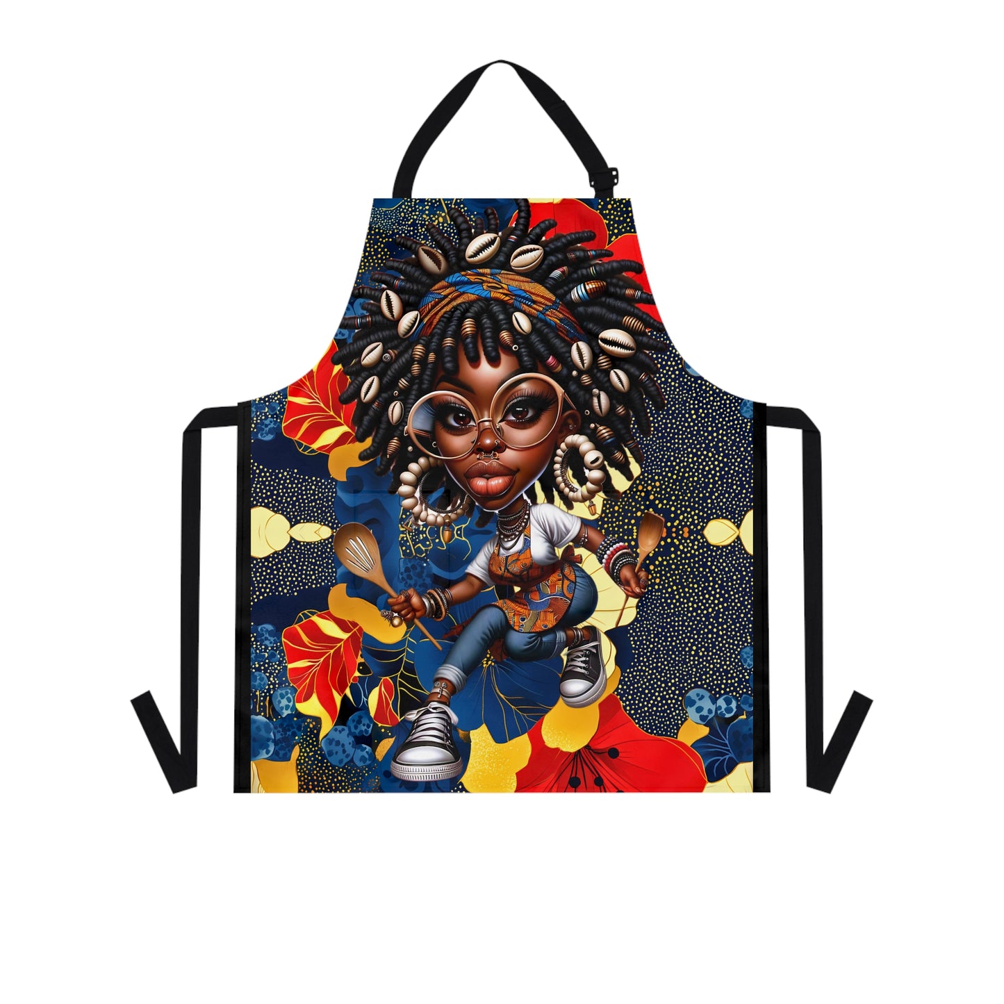 Afrocentric Apron - Bold Graphic Kitchen Cooking Wear, African Inspired Chef Apron, Ethnic Cooking Apron, Black History Month Gift, Cultural