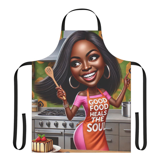 Soulful Bites and Kitchen Delights Apron, 5-Color Straps (AOP) #APH1