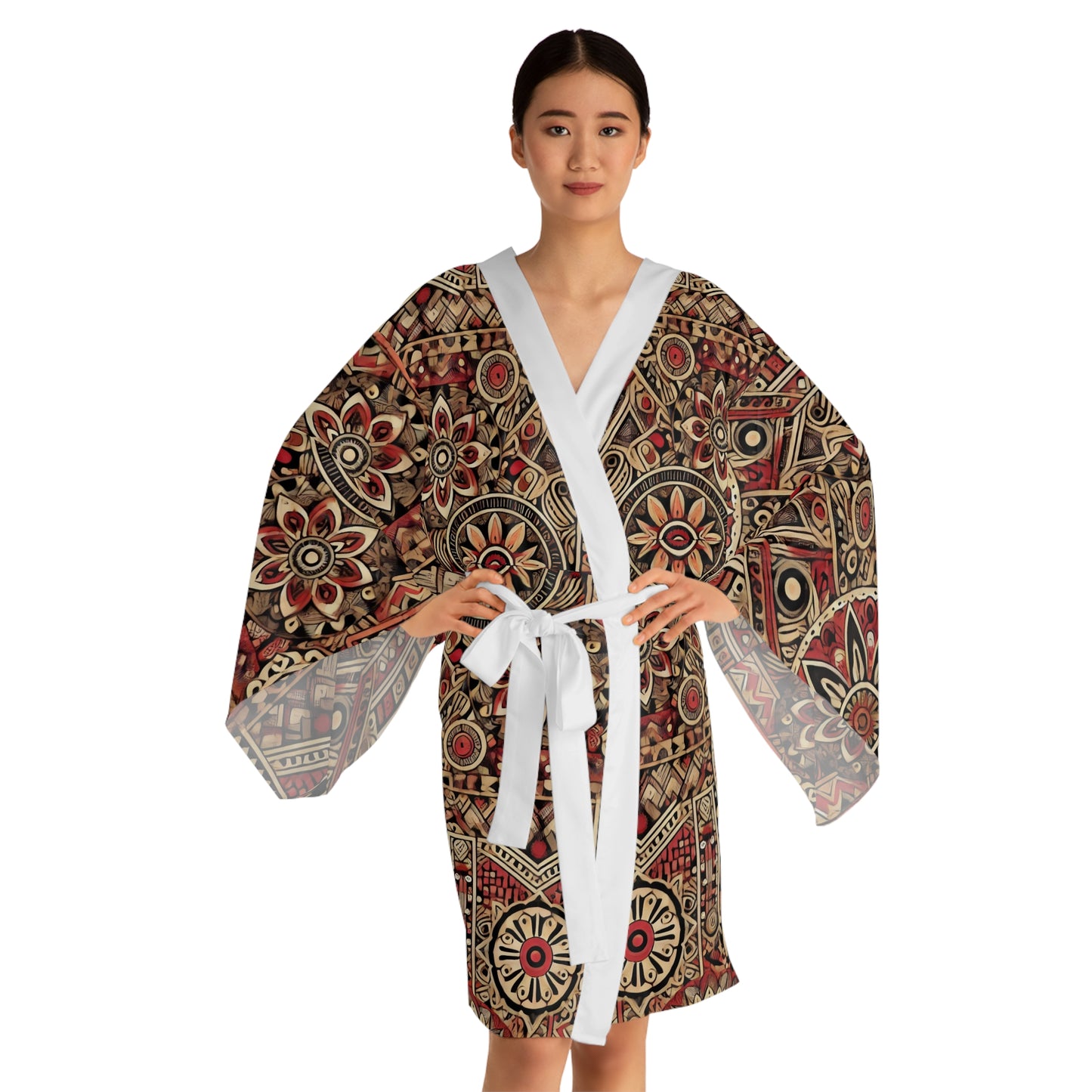 Red Queen Long Sleeve Kimono Robe (AOP) #RQ2