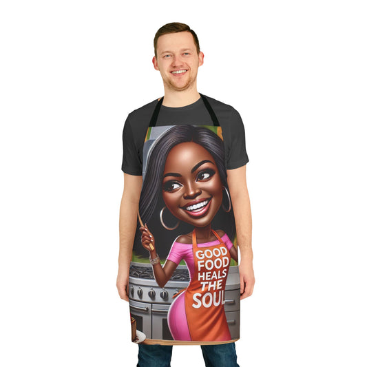 Soulful Bites and Kitchen Delights Apron, 5-Color Straps (AOP) #APH1