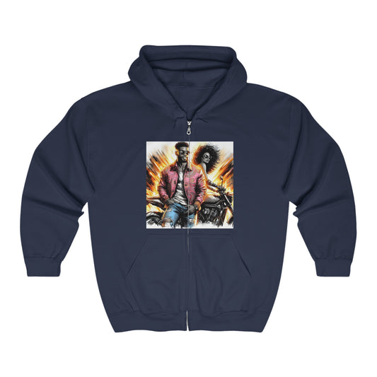 Born To Ride Unisex Heavy Blend™ Full Zip Hooded Sweatshirt #13MU