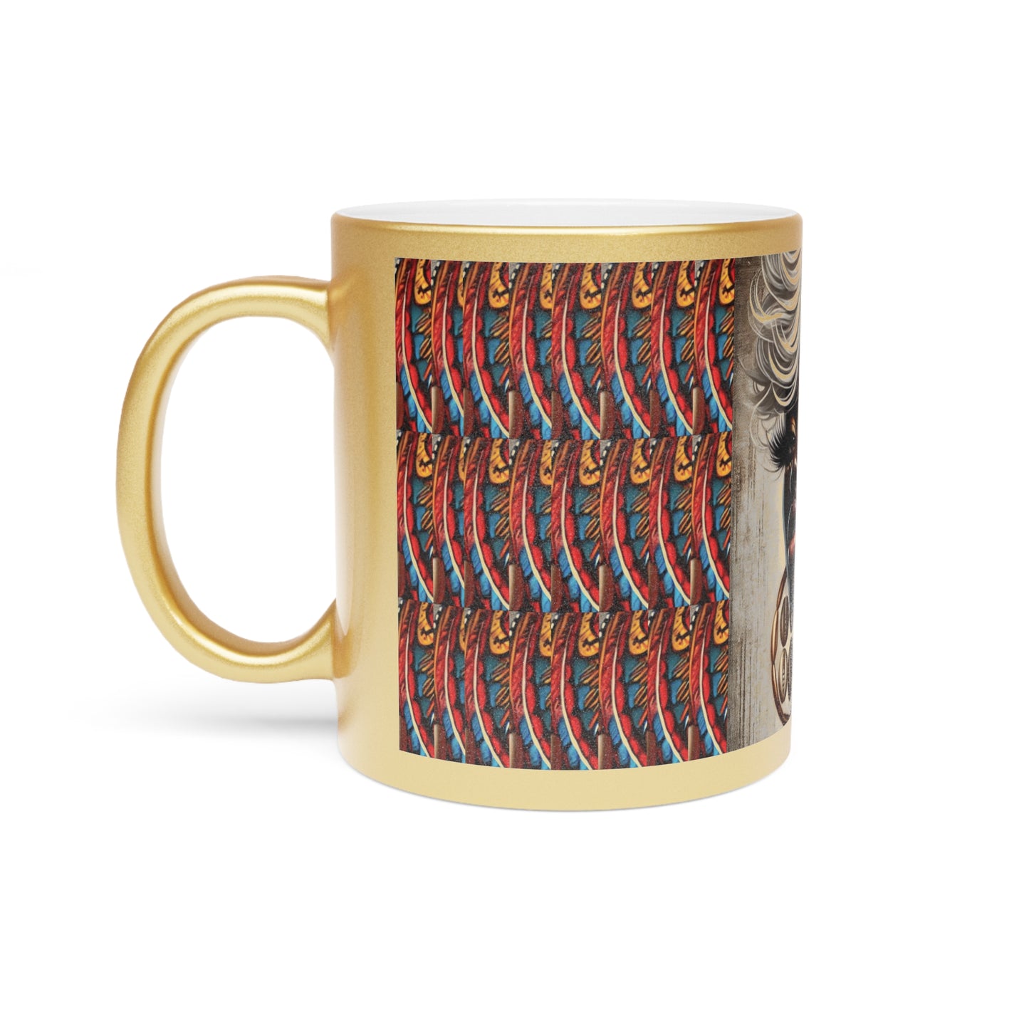 Platinum Beauty African Art Metallic Mug