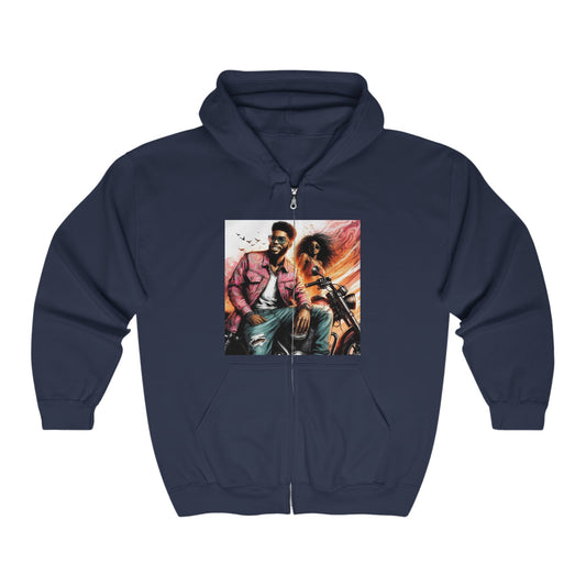 Born To Ride Unisex Heavy Blend™ Full Zip Hooded Sweatshirt #13MU
