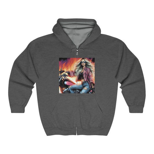 Born To Ride Unisex Heavy Blend™ Full Zip Hooded Sweatshirt #13MU
