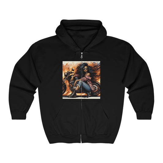 Born To Ride Unisex Heavy Blend™ Full Zip Hooded Sweatshirt #13MU