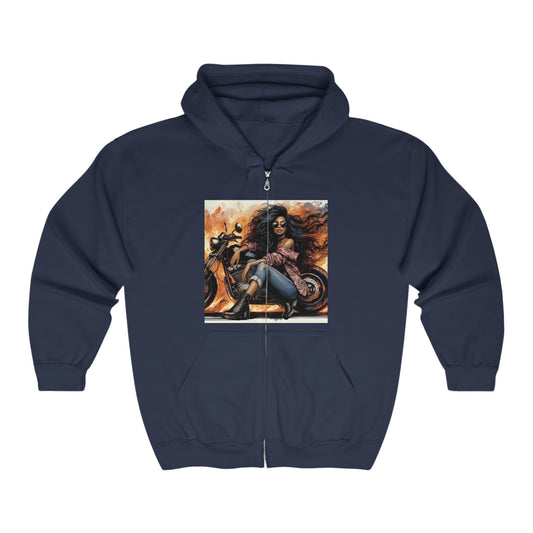 Born To Ride Unisex Heavy Blend™ Full Zip Hooded Sweatshirt #13MU