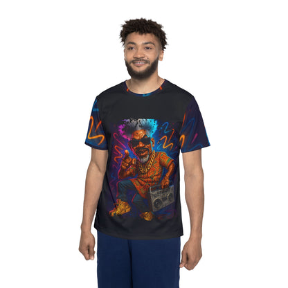 Vibrant Men's Sports Jersey – Retro Hip-Hop Style Tee