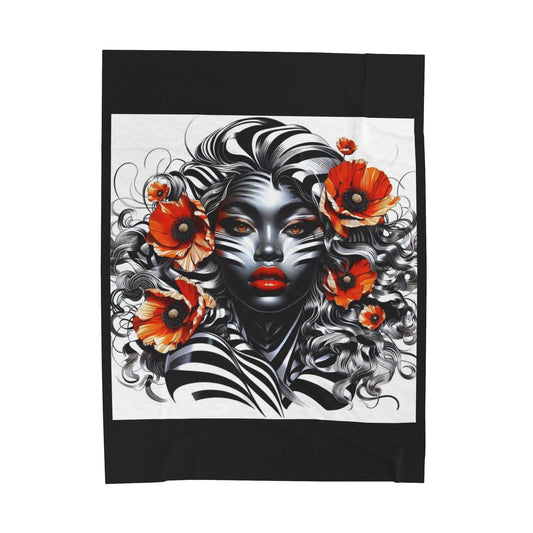 Zebra Fantasy Velveteen Plush Blanket #ZF25