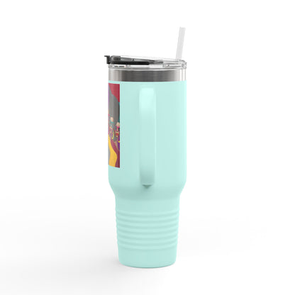 Afrocentric Tumbler Mug, Black Woman Afro Sunglasses Drinkware, Travel Coffee