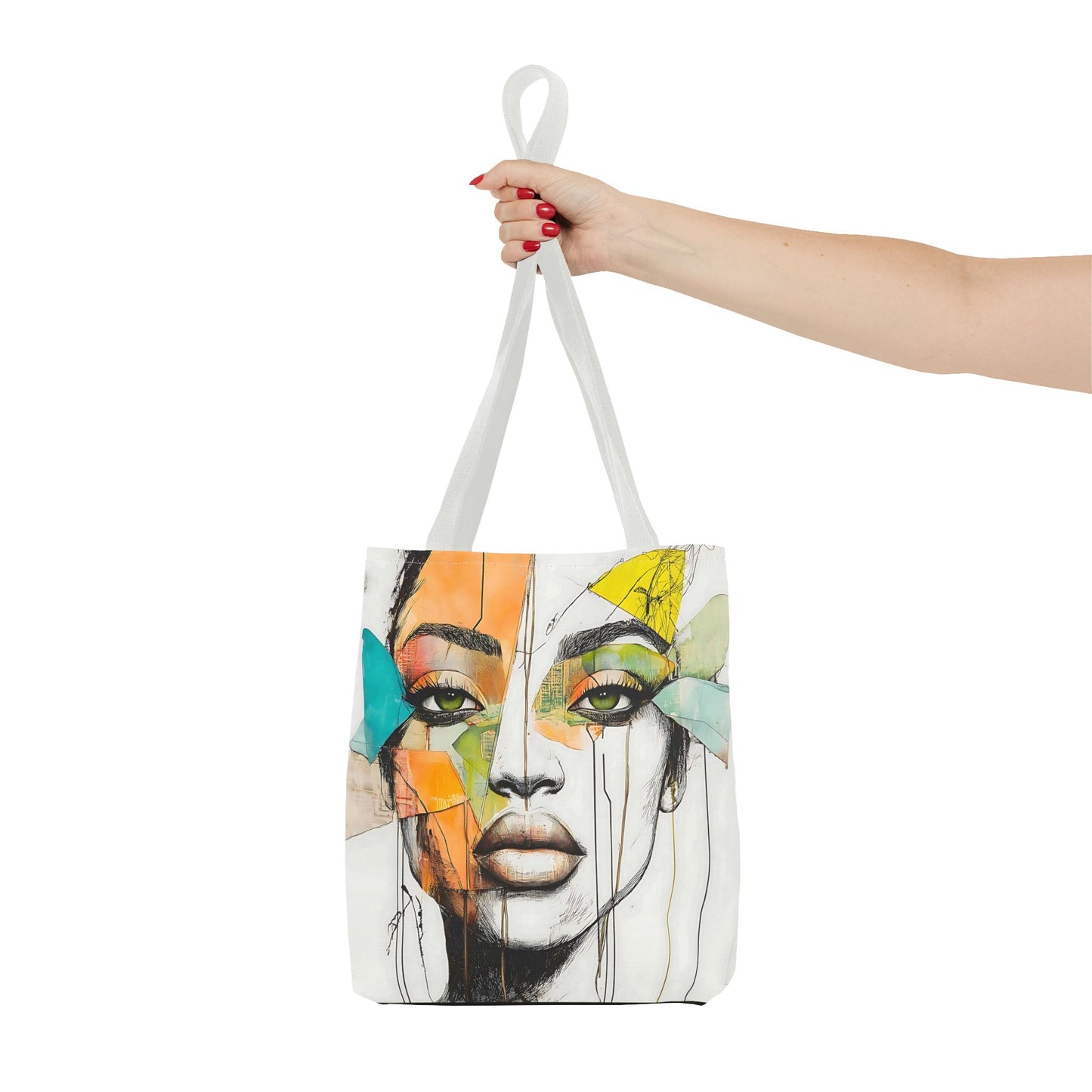 Artistic Abstract Face Tote Bag, Trendy Canvas Bag, Unique Gift for Art Lovers, Fashionable Beach Bag, Stylish Shopping Bag, Cool