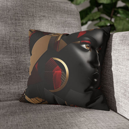 Square Pillowcase, Double Sided Print, Faux Suede Cover #FO2
