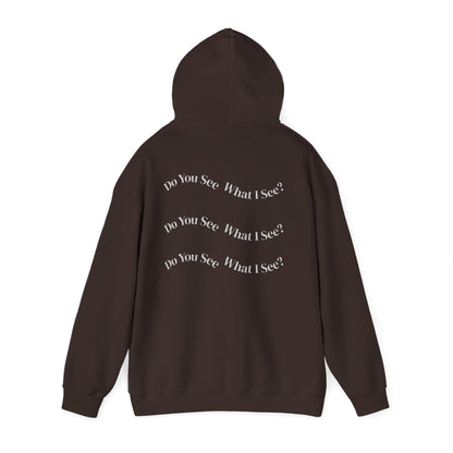 Do You See What I See? Afrocentric Abstract Puzzle Piece Unisex Hoodie Sweatshirt, Woman Print Face Hand Art, Hooded, Black
