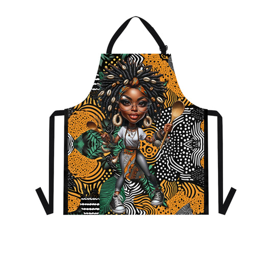 Afrocentric Apron - Bold Graphic Kitchen Cooking Wear, African Inspired Chef Apron, Ethnic Cooking Apron, Black History Month Gift, Cultural