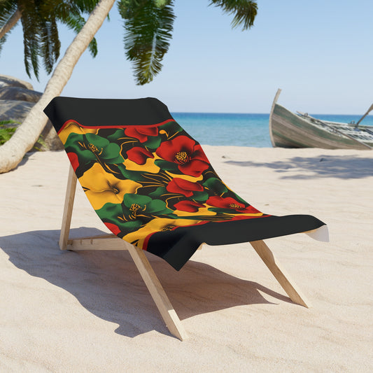Vibrant Floral Beach Towel Tropical Summer Accessory Poolside Essential Gift for Beach Lovers Picnic Blanket
