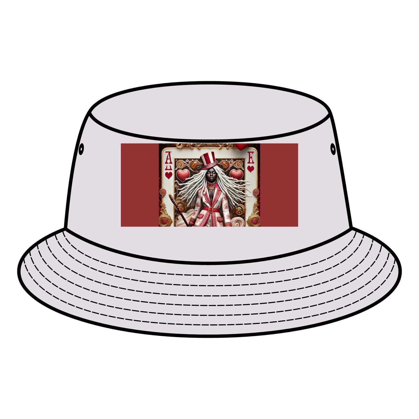 Queen of Hearts Bucket Hat - Stylish Canvas Hat for Festivals & Casual Outings