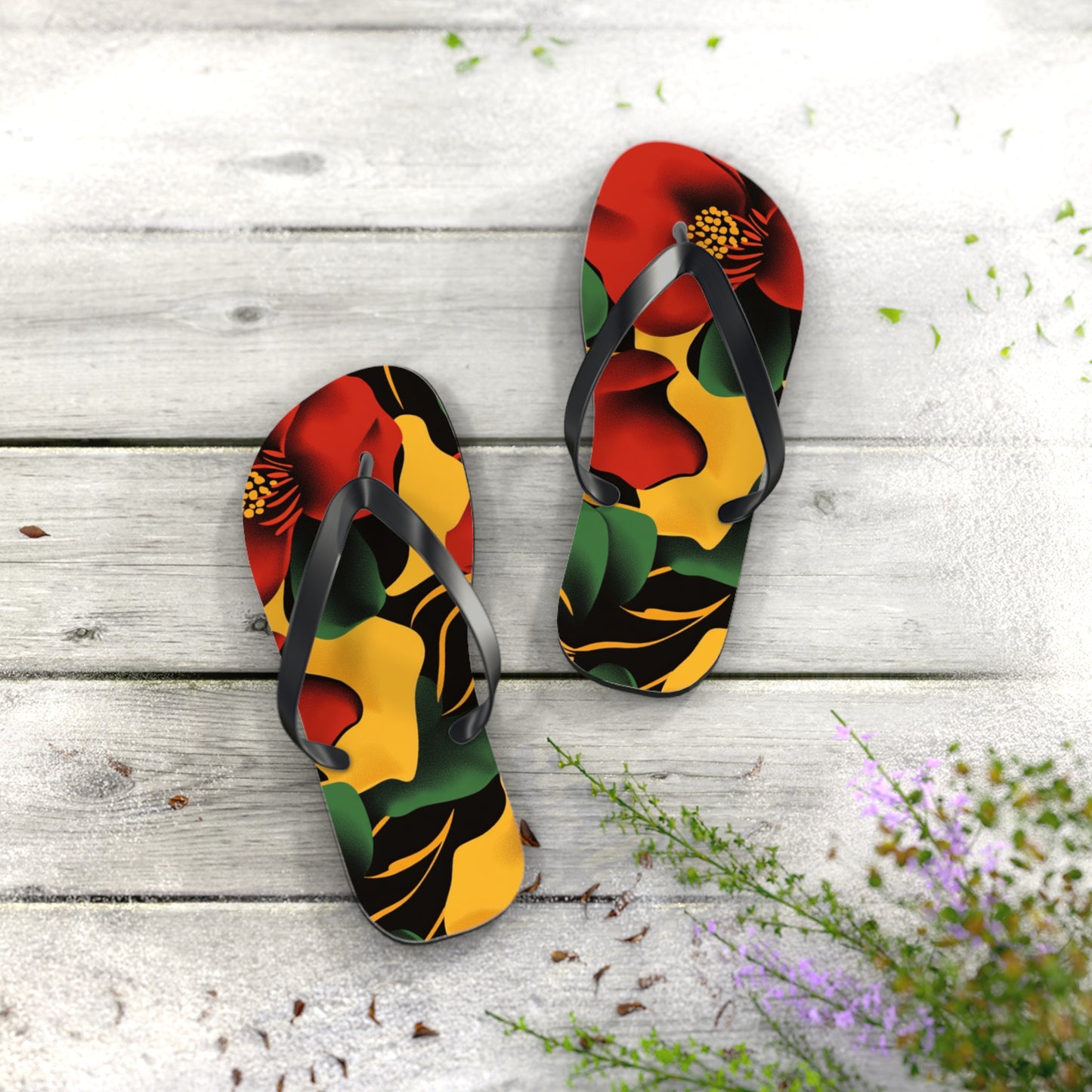 Tropical Floral Flip Flops | Summer Footwear Beach Sandals Vacation Ready Poolside Comfort Gift for Him