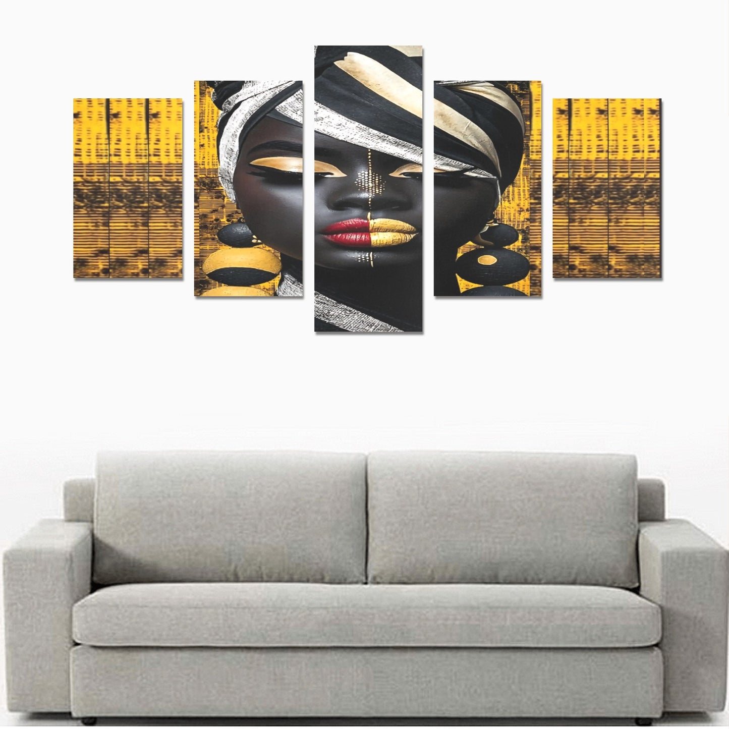 Canvas Wall Art Prints (No Frame) 5-Pieces/Set C