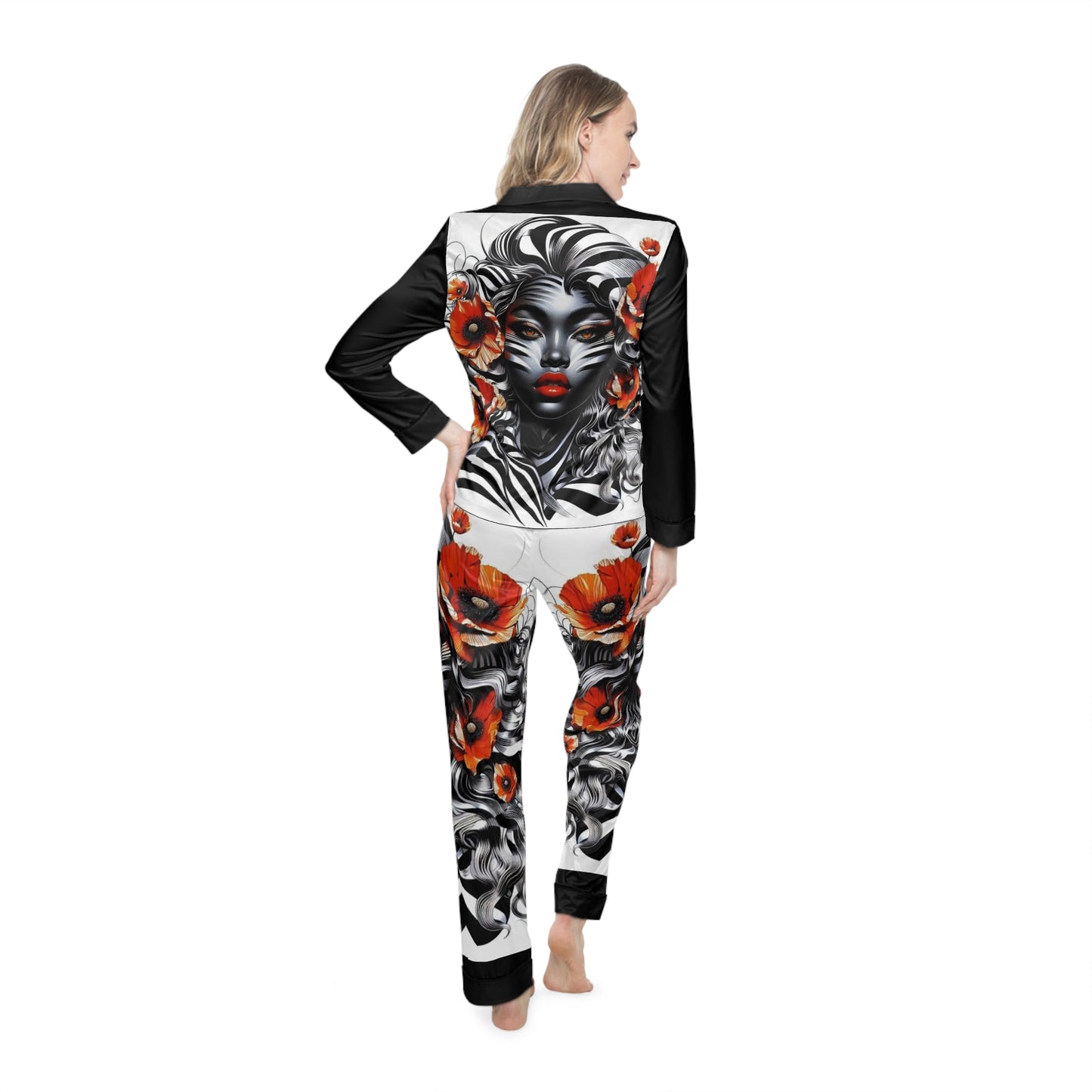 Zebra Fantasy Women's Satin Pajamas (AOP) #ZF39