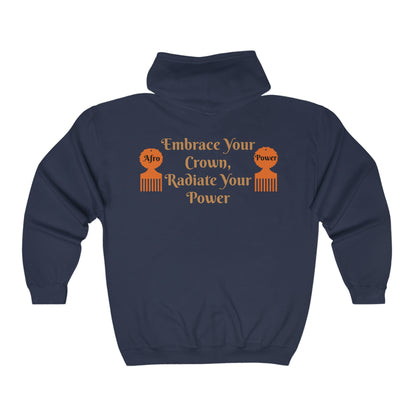 Afro Power Unisex Heavy Blend™ Full Zip Hooded Sweatshirt #AP6