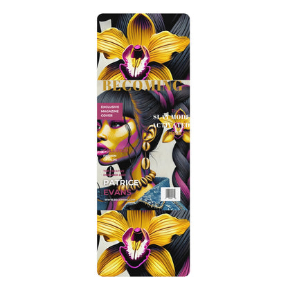 Artistic Rubber Yoga Mat - Vibrant Floral Design Fitness Gift Home Workouts Meditation Yoga Enthusiasts Self-Care