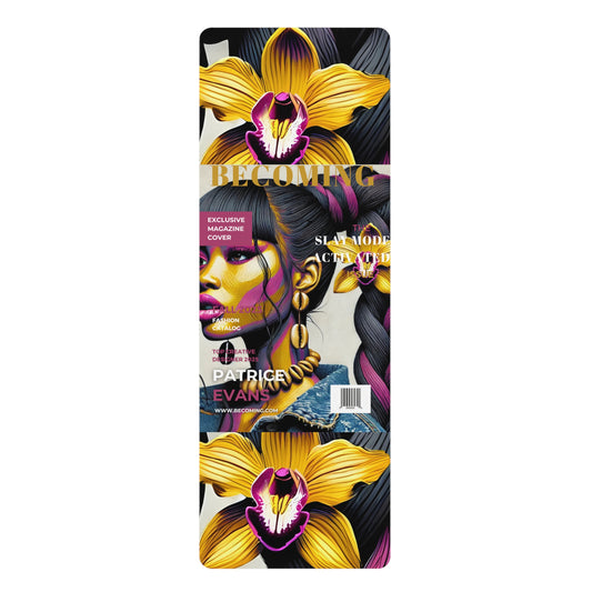 Artistic Rubber Yoga Mat - Vibrant Floral Design Fitness Gift Home Workouts Meditation Yoga Enthusiasts Self-Care