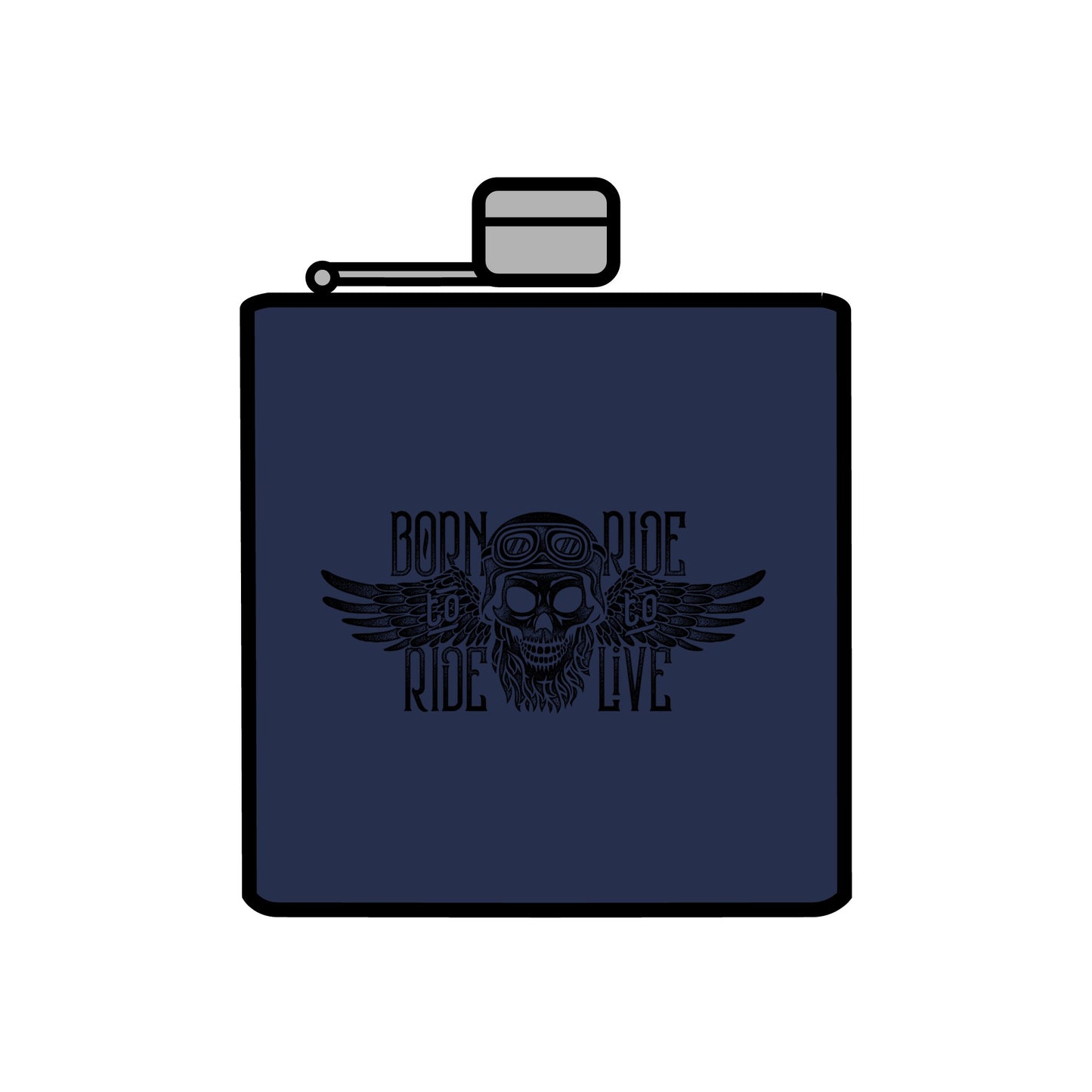Born To Ride Stainless Steel Flask, 6oz #13M