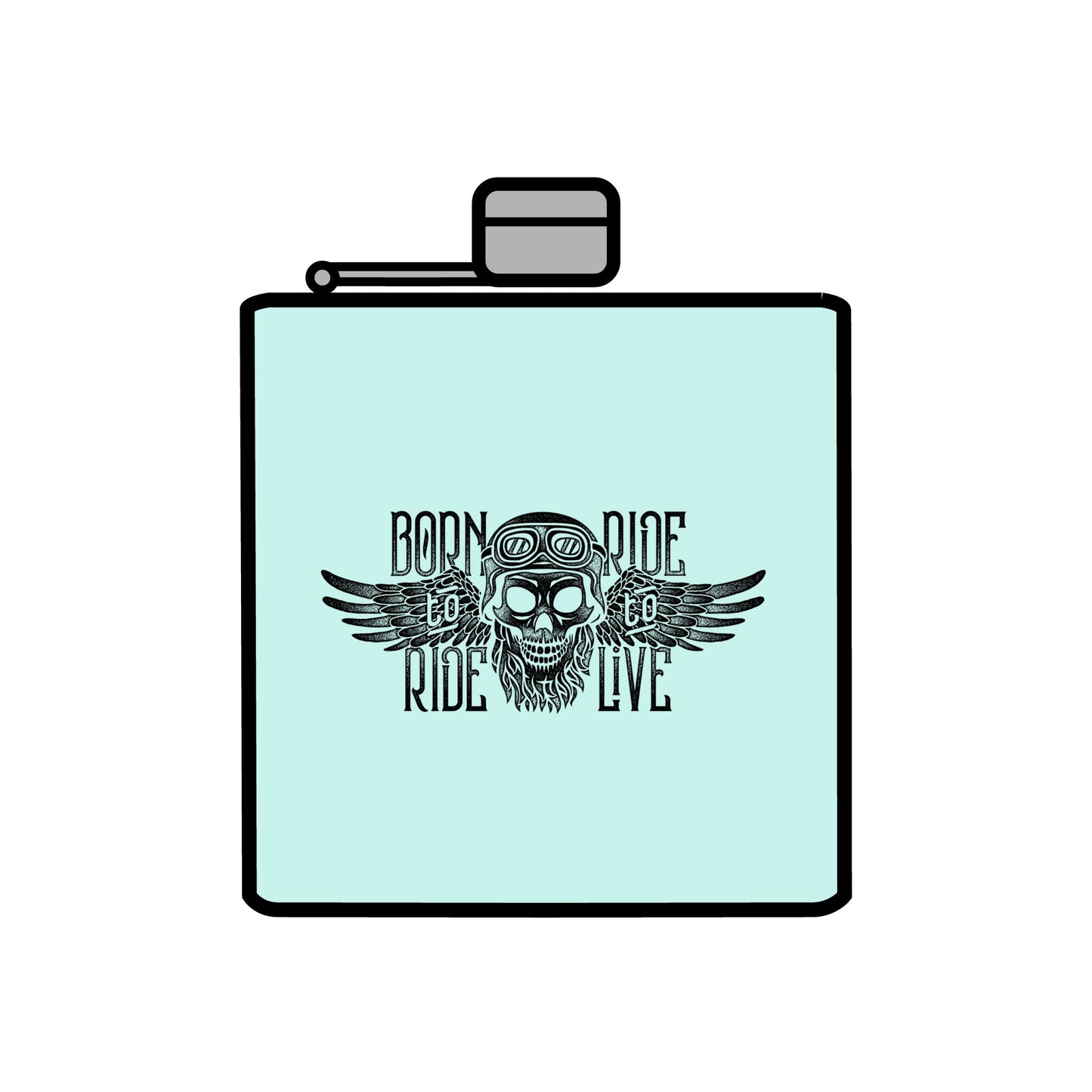 Born To Ride Stainless Steel Flask, 6oz #13M