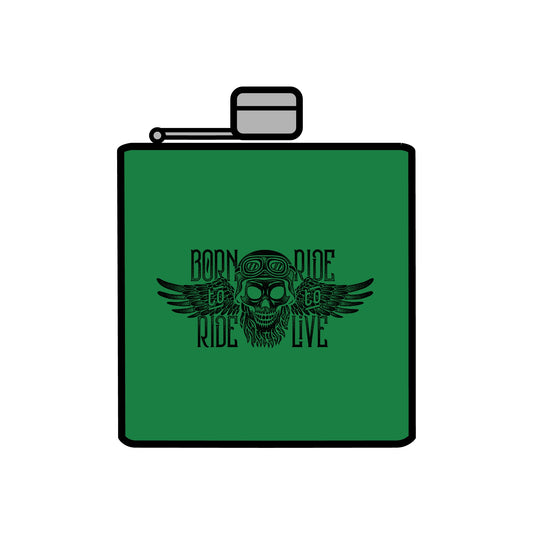 Born To Ride Stainless Steel Flask, 6oz #13M