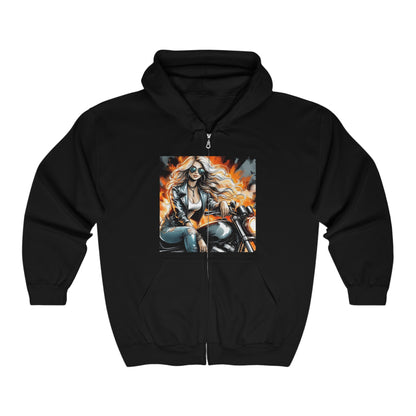 Born To Ride Unisex Heavy Blend™ Full Zip Hooded Sweatshirt #13MU