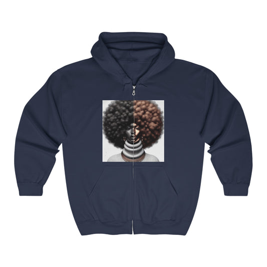 Afro Power Unisex Heavy Blend™ Full Zip Hooded Sweatshirt #AP5