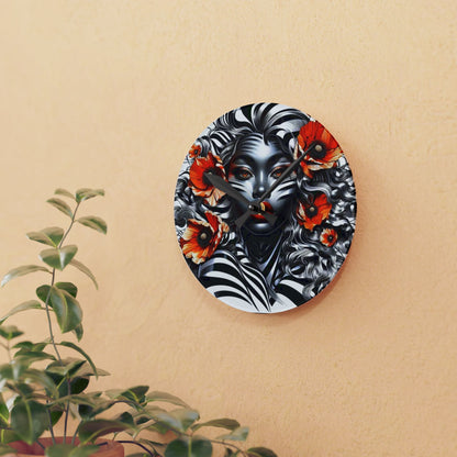 Zebra Fantasy Acrylic Wall Clock #ZF29