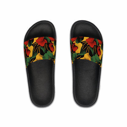 Tropical Floral Slide Sandals for Men Summer Slippers Beach Footwear Relaxation Shoes Gift for Him