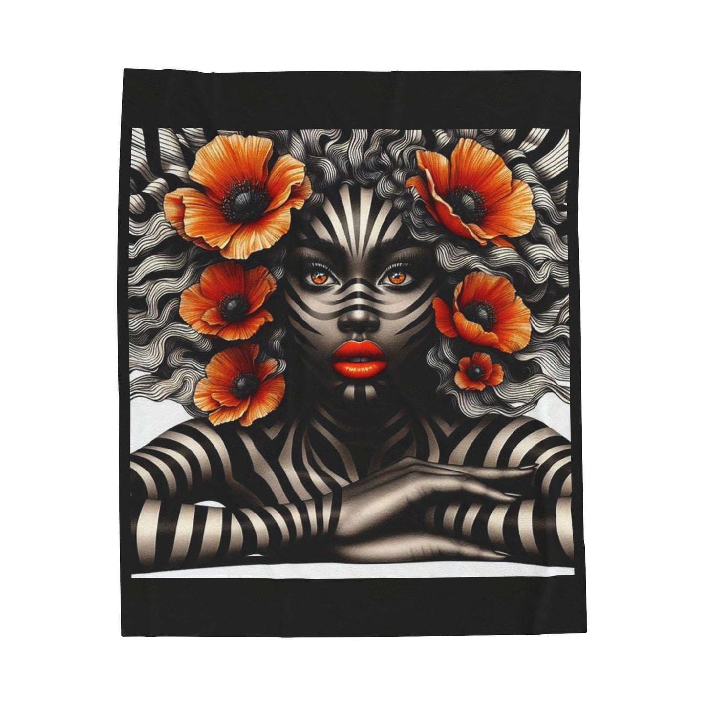 Zebra Fantasy Velveteen Plush Blanket #ZF25