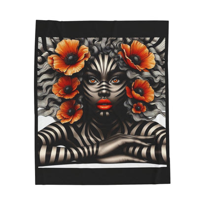 Zebra Fantasy Velveteen Plush Blanket #ZF25